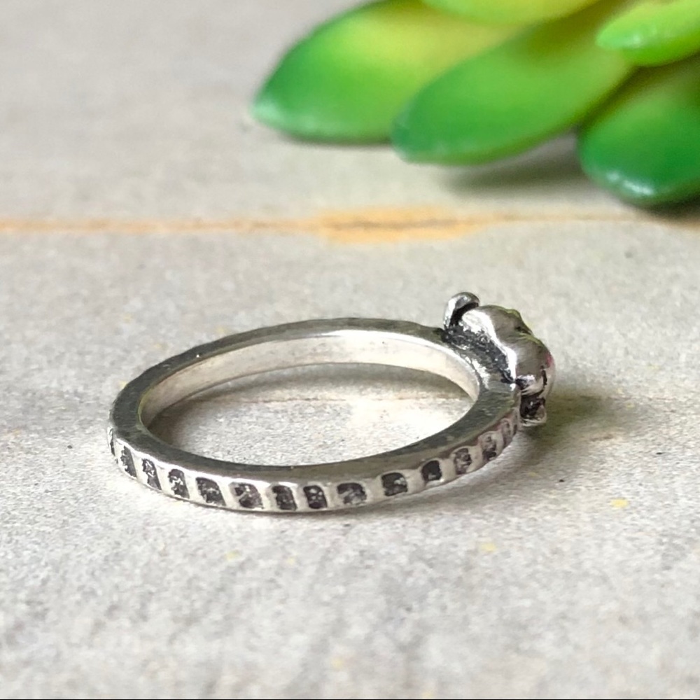 Tiny Dainty Silver Elephant Minimalist Boho Ring 7 - Picture 3 of 8